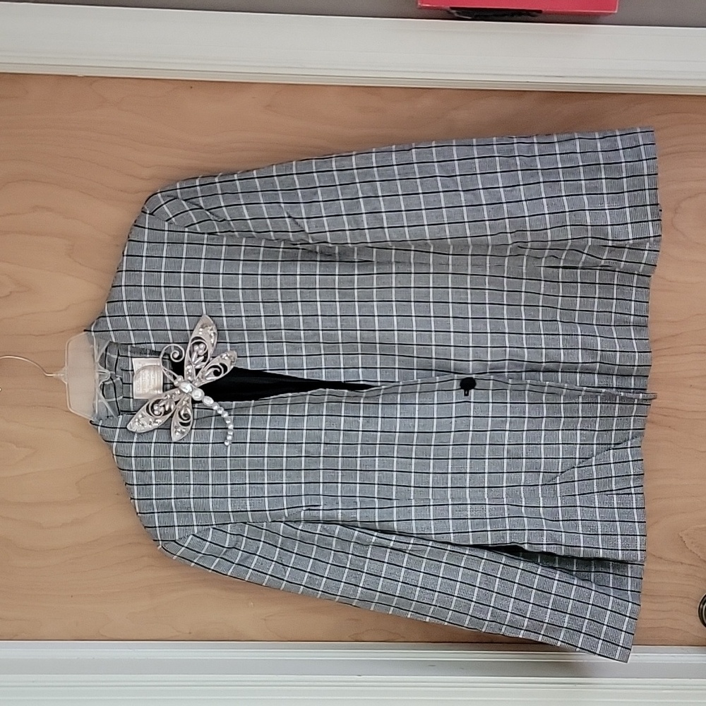 Pendleton Vintage Windowpane Check Blazer In Blac… - image 1